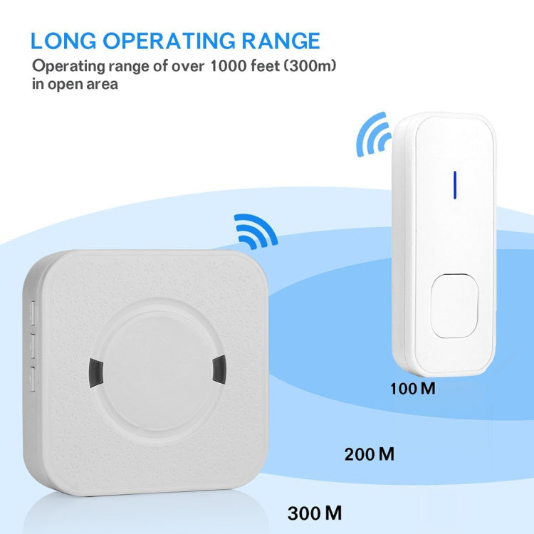 P6-B 110dB Wireless IP55 Waterproof Low Power Consumption WiFi Doorbell Receiver, 53 Music Options, Receiver Distance: 300m P6-B 110dB Wireless IP55 Waterproof Low Power Consumption WiFi Doorbell Receiver, 53 Music Options, Receiver Distance: 300m